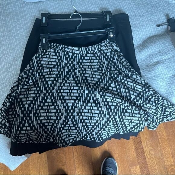 Aqua(Bloomingdales) black and white patterned circle skirt. - Picture 2 of 4